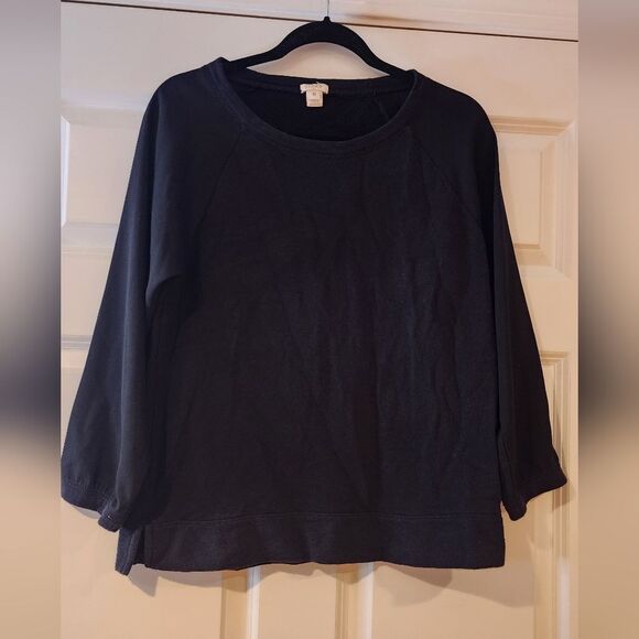 J. Crew black long sleeve top with lightweight sleeves - Picture 1 of 4
